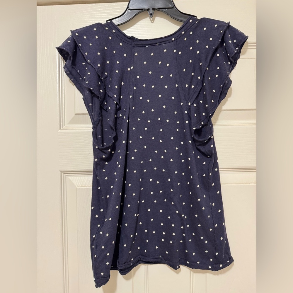 Maeve by Anthropologie navy polka dot blouse. - Picture 5 of 6